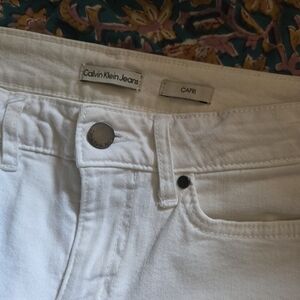 Calvin Klein White Ankle Cropped Jeans